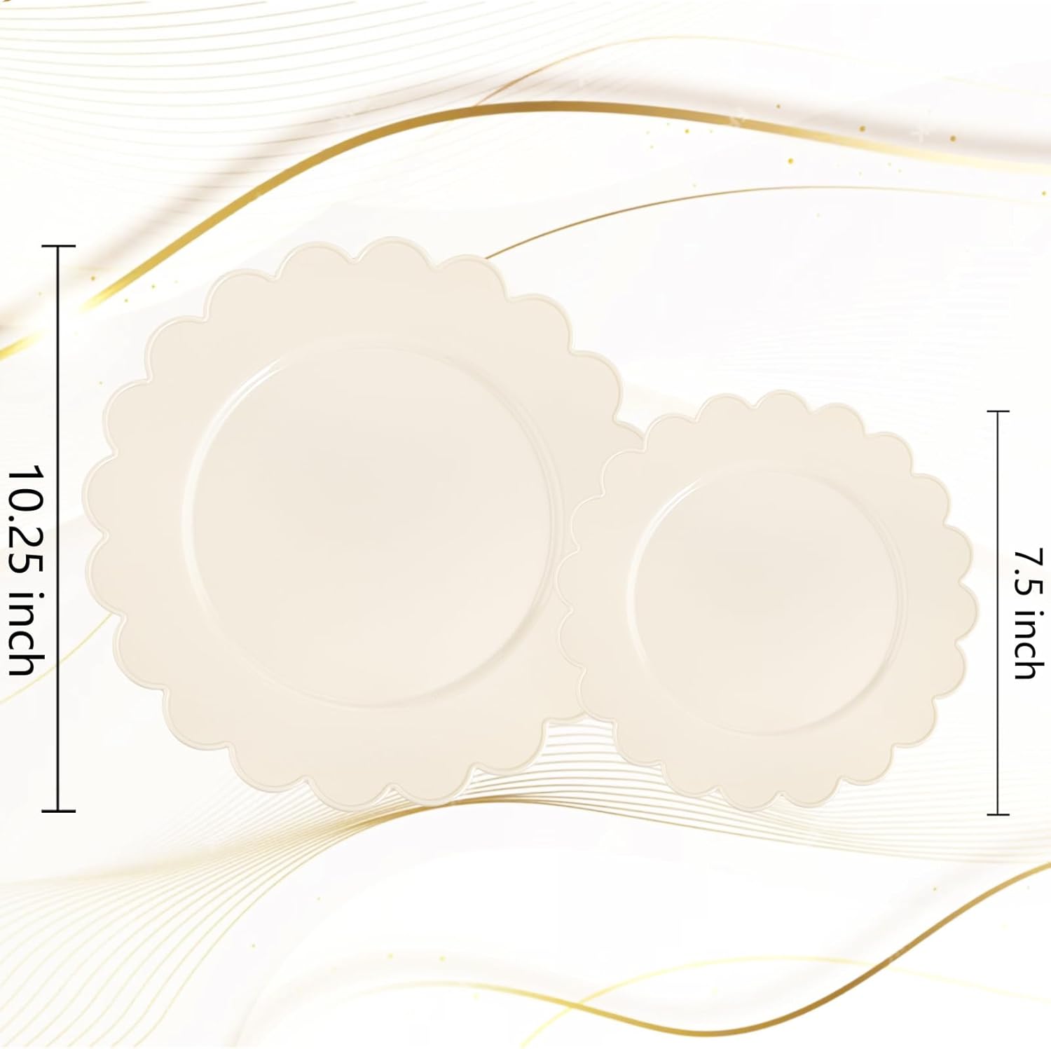 Supernal 100pcs Ivory Plastic Plates for Party