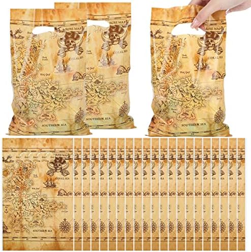 Yinder Pirate Treat Candy Bags 100 Pcs Treasure Map Party Favors