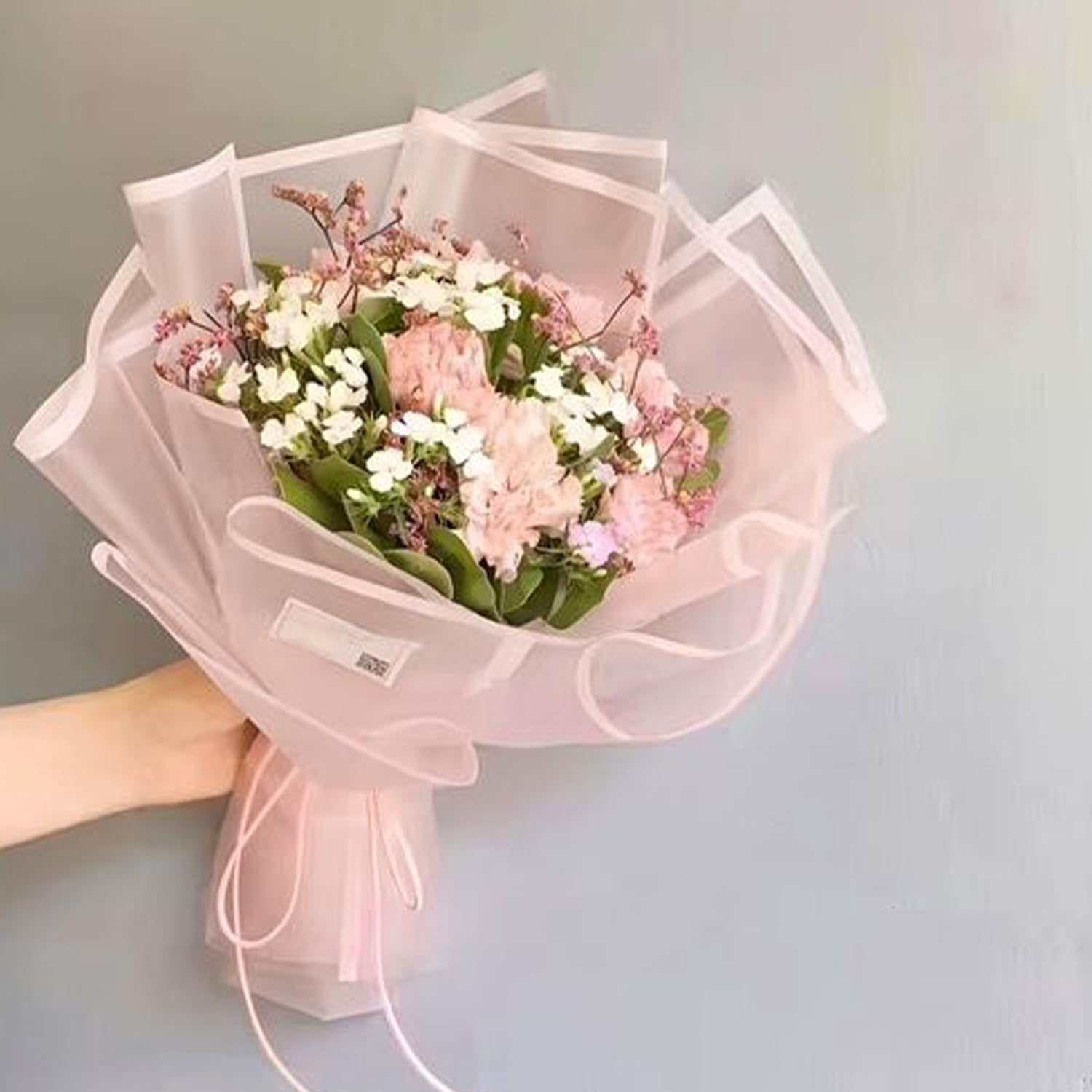 RUSPEPA 20 Sheets Waterproof Flower Wrap Paper Pink