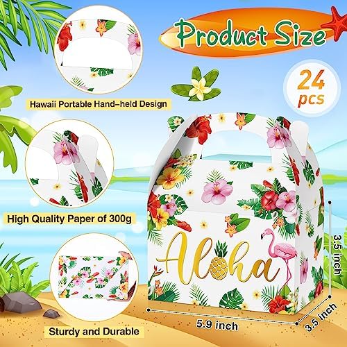 Glenmal 24 Pcs Tiki Luau Treat Boxes with Handles