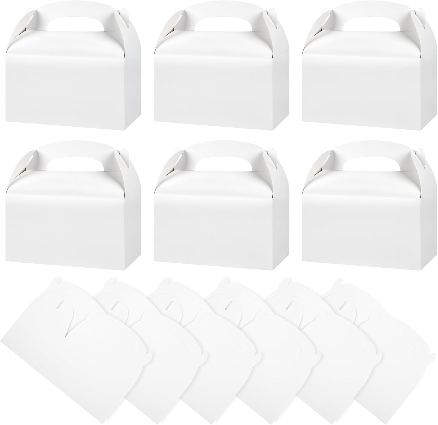 DjinnGlory 36 Pack White Treat Boxes with Handle