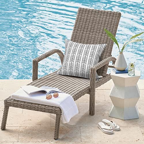 Pack of 2 Durable Herringbone Outdoor Pillow
