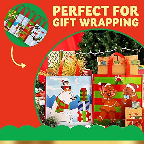 JOYIN 12 Extra-Large Christmas Gift Bags With Handles
