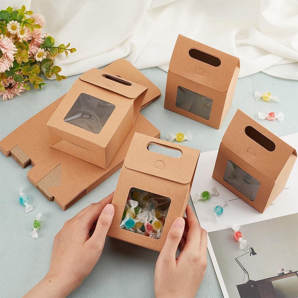 PH PandaHall 24pcs Clear Window Gift Boxes for Treats