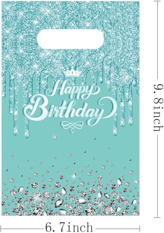 Egami 30 Pack Teal Silver Party Bags