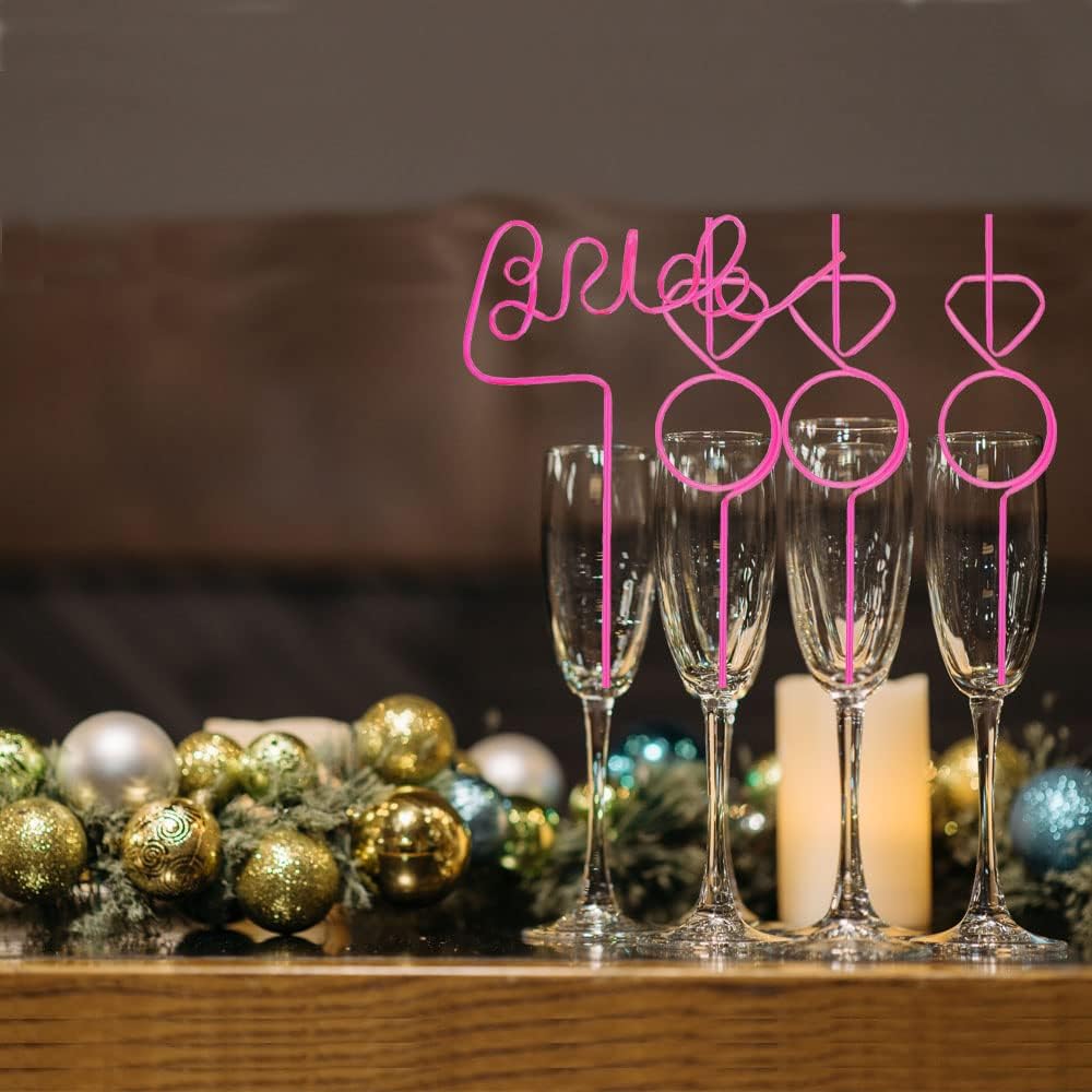 12Pcs Reusable Diamond Shape Straw Set Wedding Decor