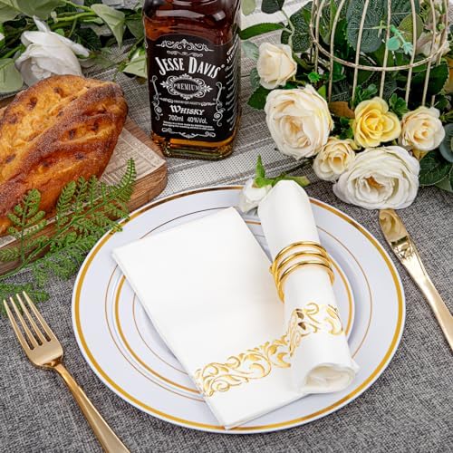 WDF 100 Pack Gold Napkins Disposable 3ply