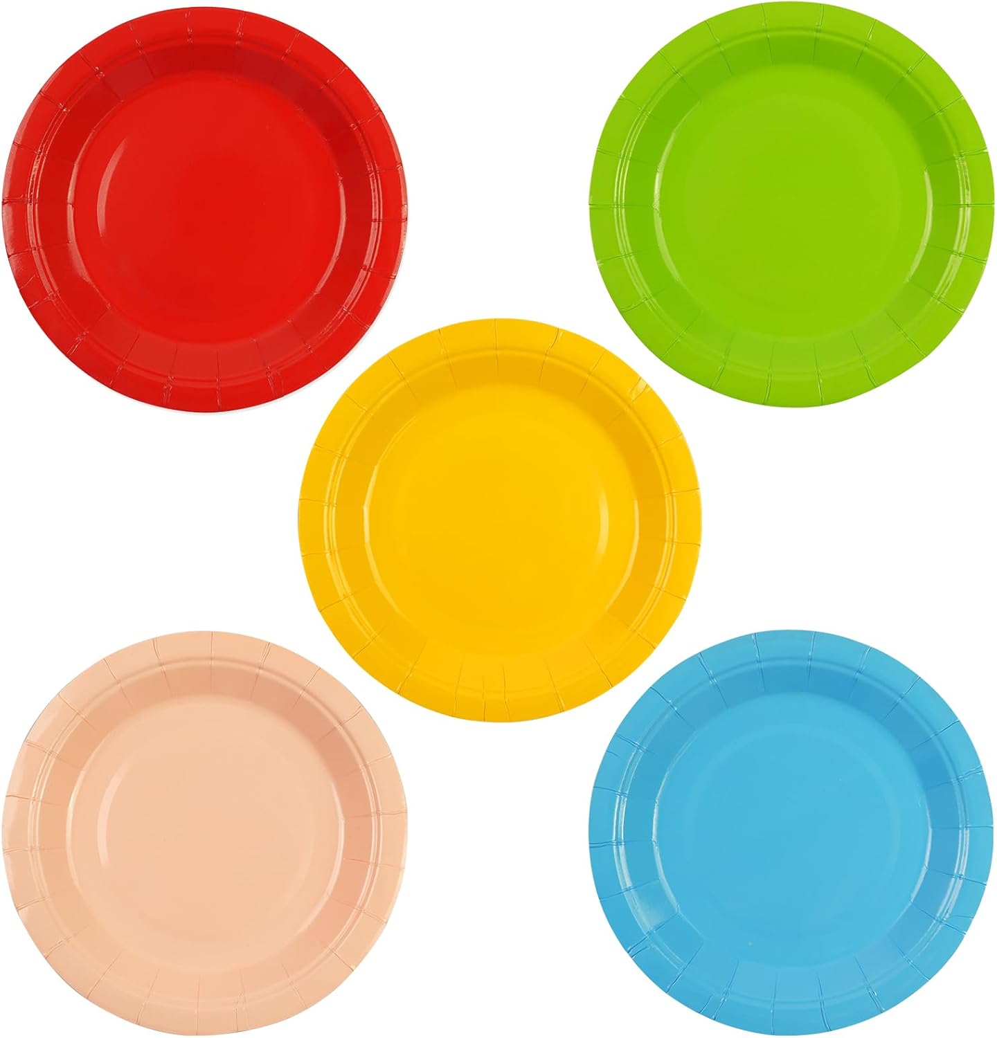 50PCS Rainbow Paper Plates for Parties