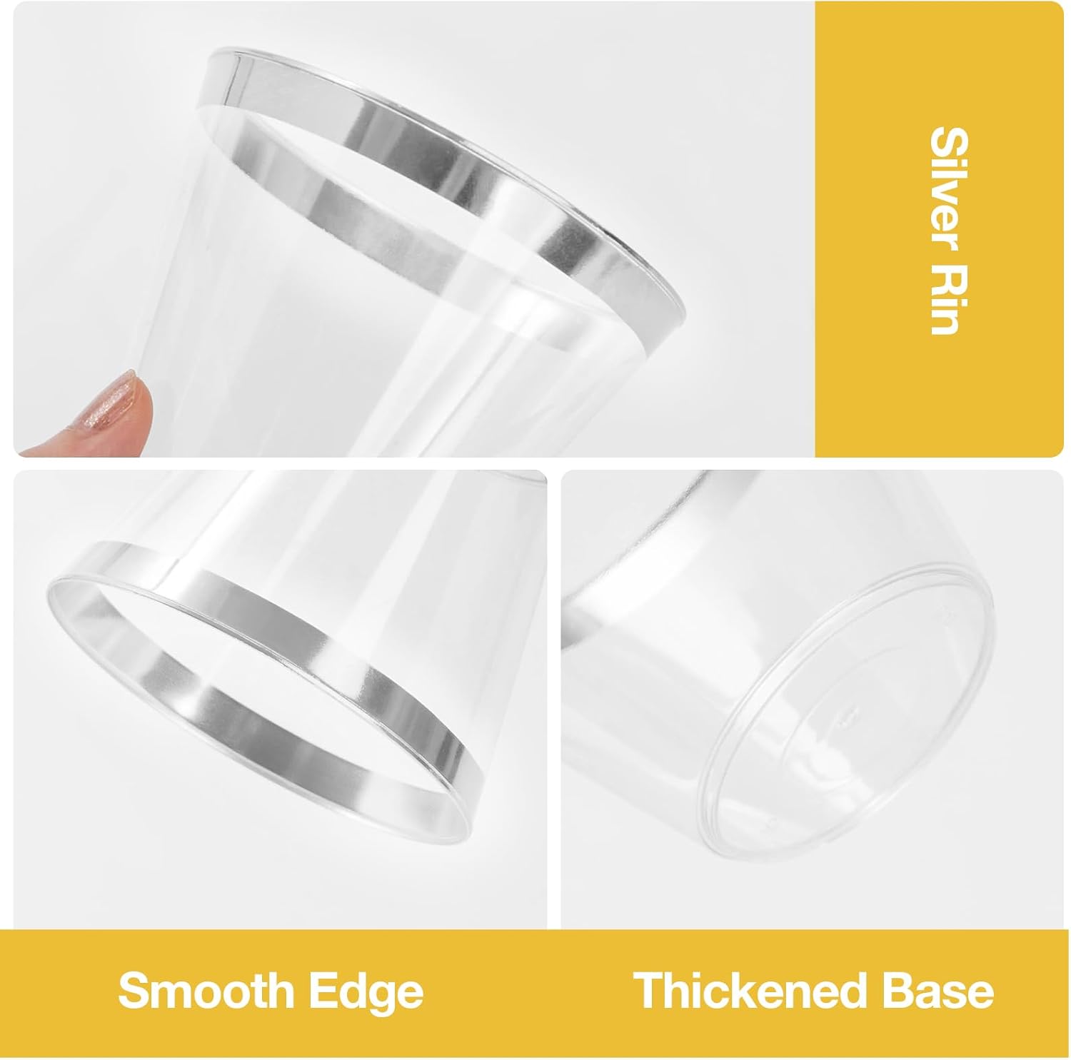 Goodluck 100PCS 9oz Disposable Silver Cups for Parties and Events