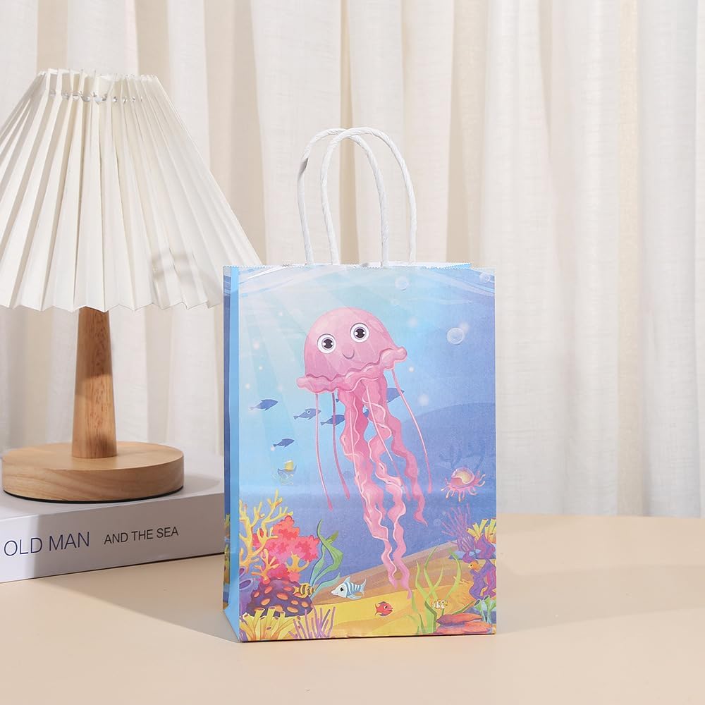 Blue Sea Animal 24pc Gift Bags with Handles