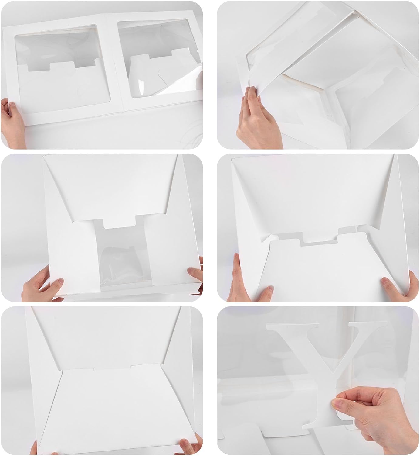VGOODALL 4PCS Clear Balloon Boxes with Letters for Baby Showers