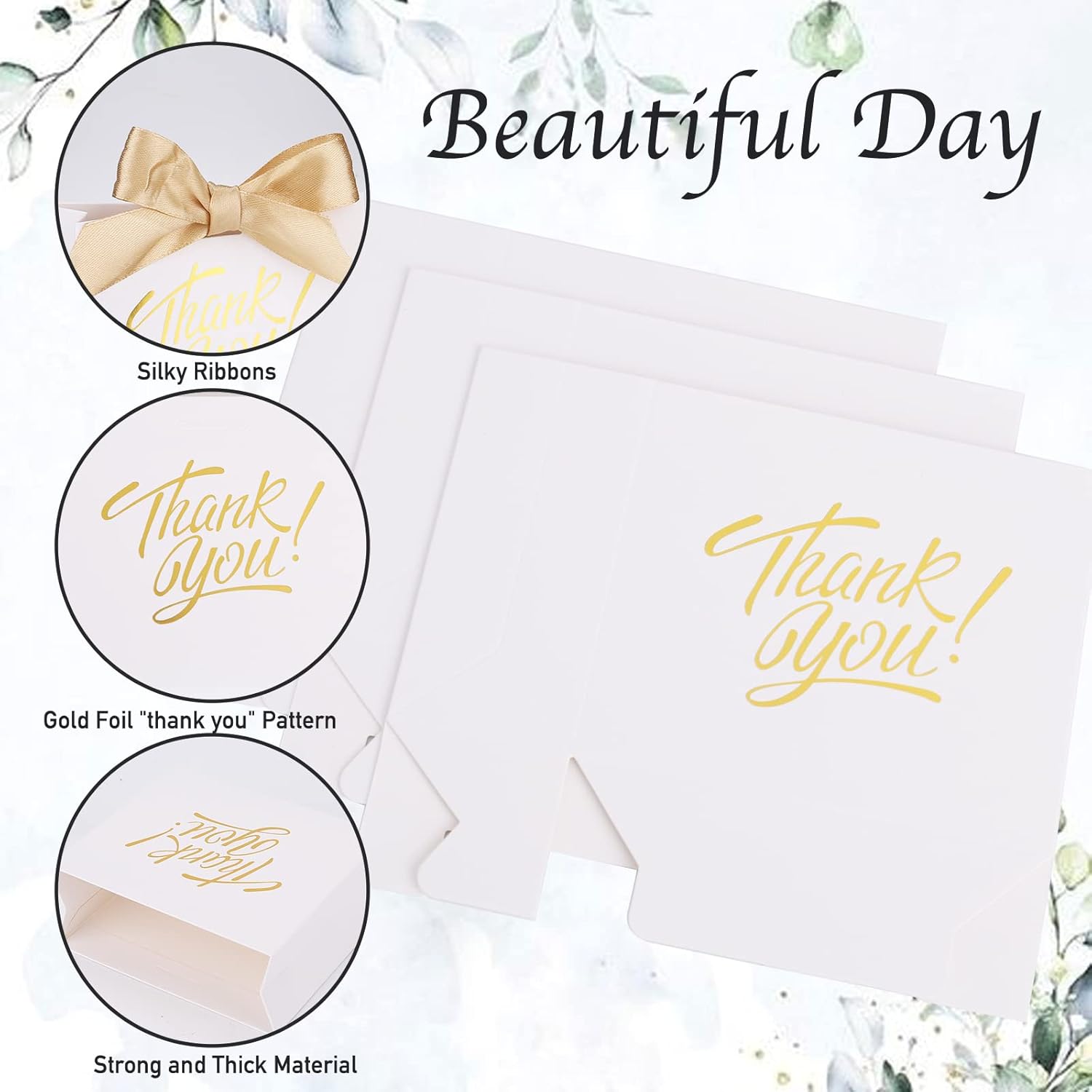 KPOSIYA 50 Pack White Gift Bags with Bow Ribbon