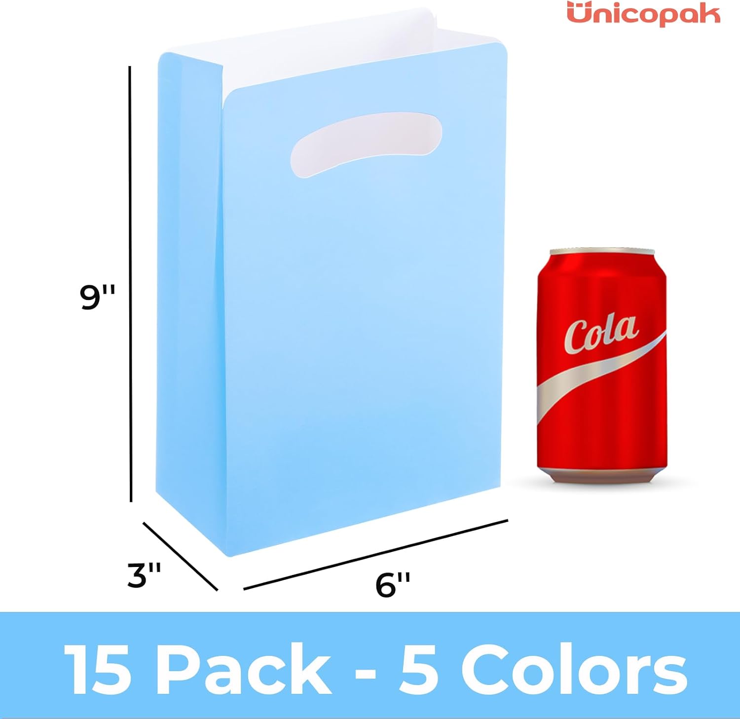 UnicoPak 15 Pack Pastel Goodie Bags for Birthday Party