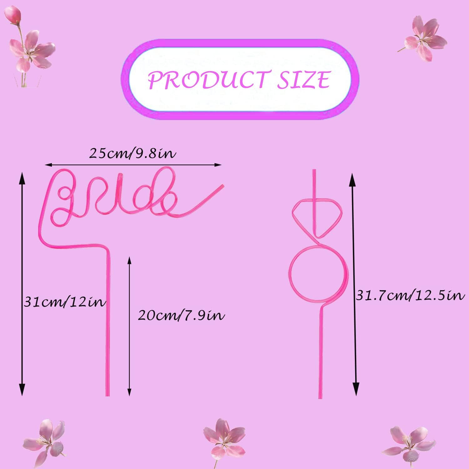 12Pcs Reusable Diamond Shape Straw Set Wedding Decor