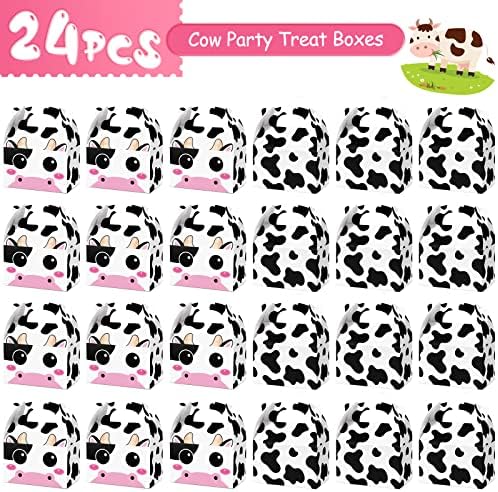 24 Pack Cow Party Treat Boxes for Farm Animals
