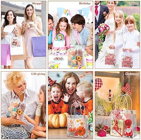 BESARME 60 Pack Clear Gift Bags with Handle