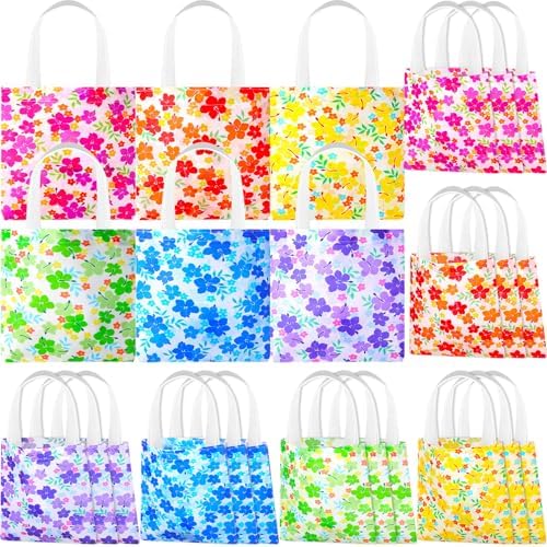 Kolldenn 24 Pcs Hawaiian Tote Bags with Handles