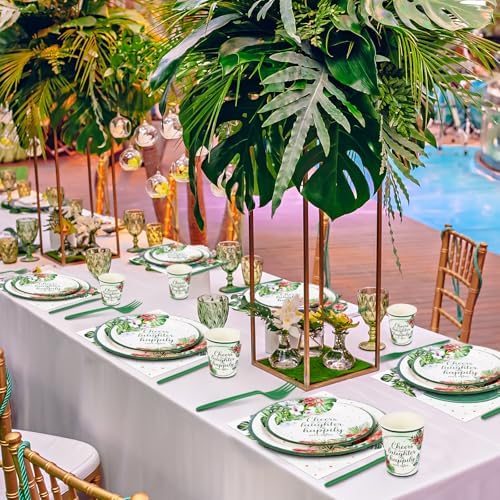 350 Pcs Tropical Wedding Tableware Set for 50 Guests