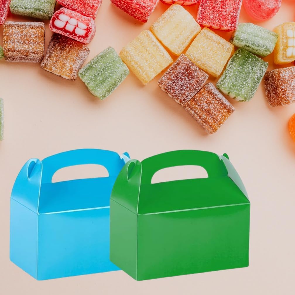 CHNLML 12 Pack Treat Boxes with Handles Red