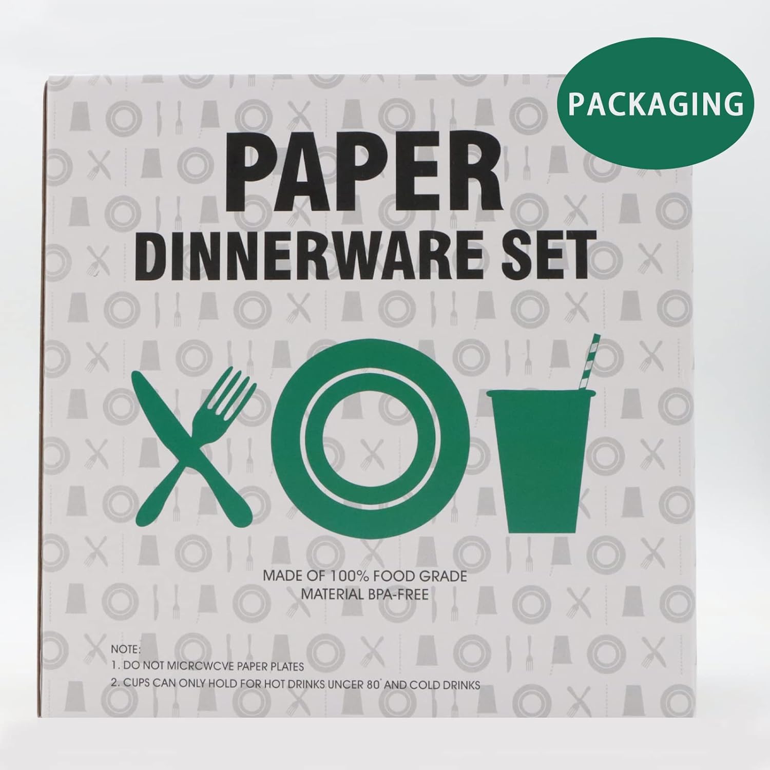 Golden Dots Disposable Paper Plates 100 Pack 50x9 50x7