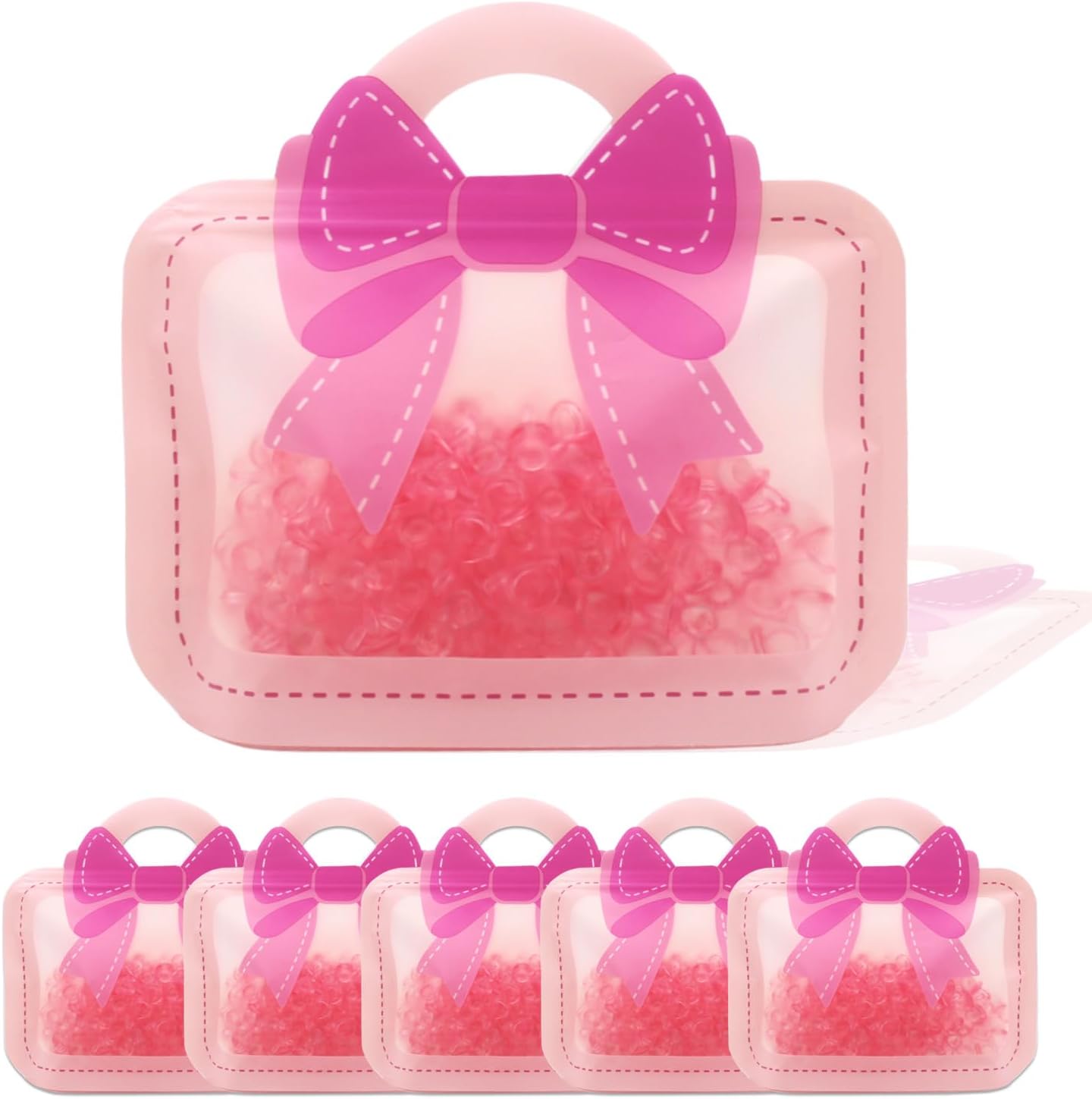 30 Pack Cartoon Bow Goodie Bags for Kids Birthday Parties