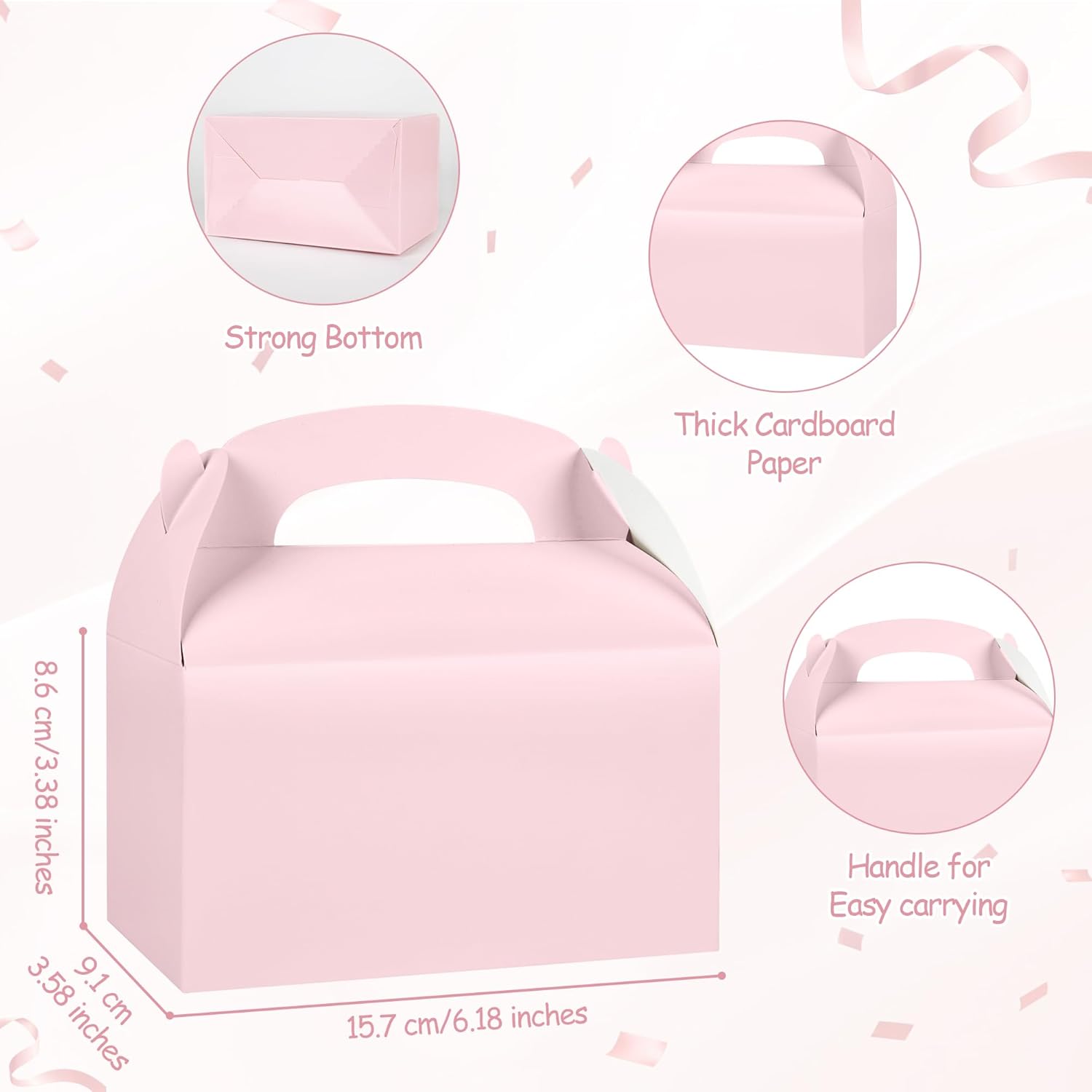 DjinnGlory 36 Pink Party Favor Boxes with Handle