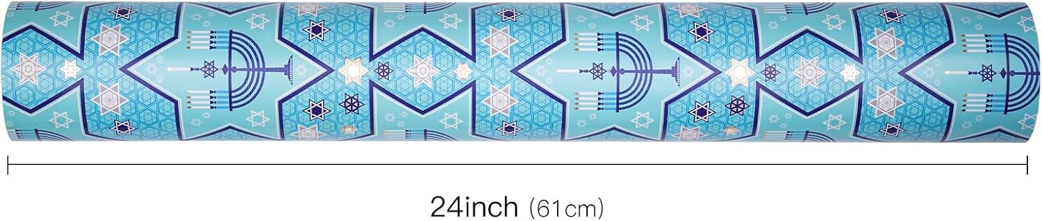 RUSPEPA Hanukkah Wrapping Paper Jumbo Roll 24x100ft