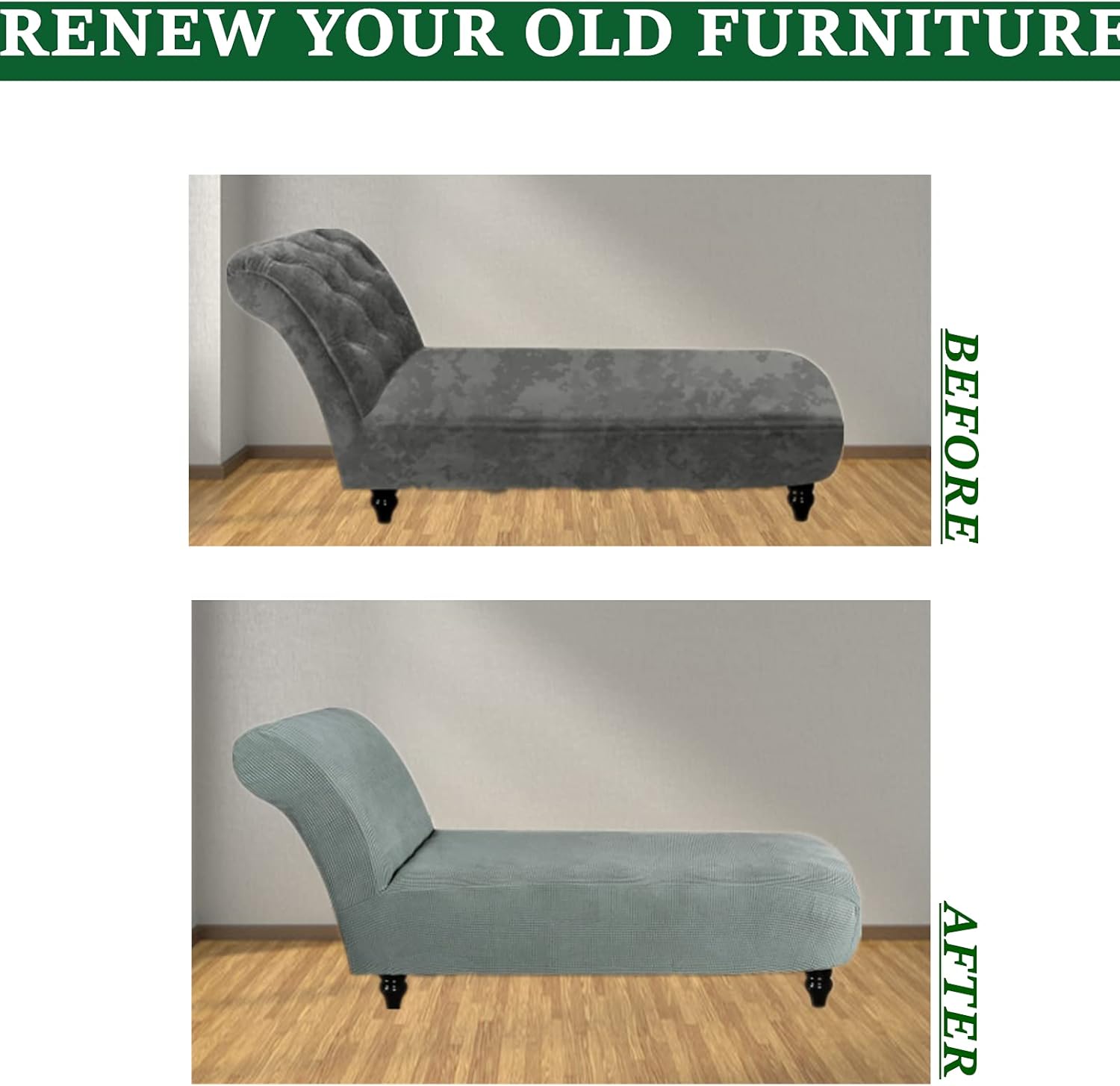 Stretch Chaise Lounge Cover for Indoor Furniture Protection