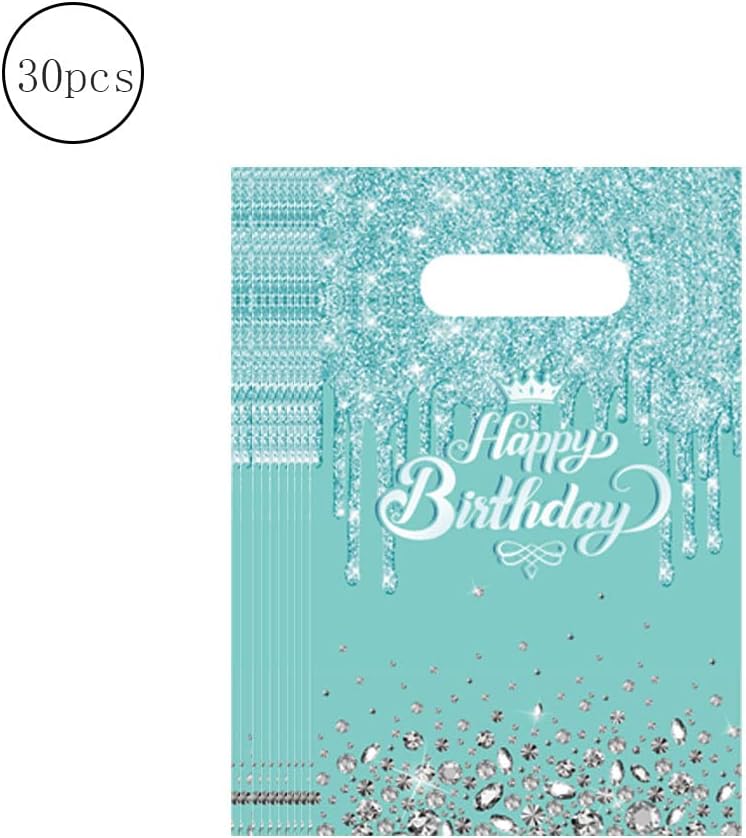 Egami 30 Pack Teal Silver Party Bags