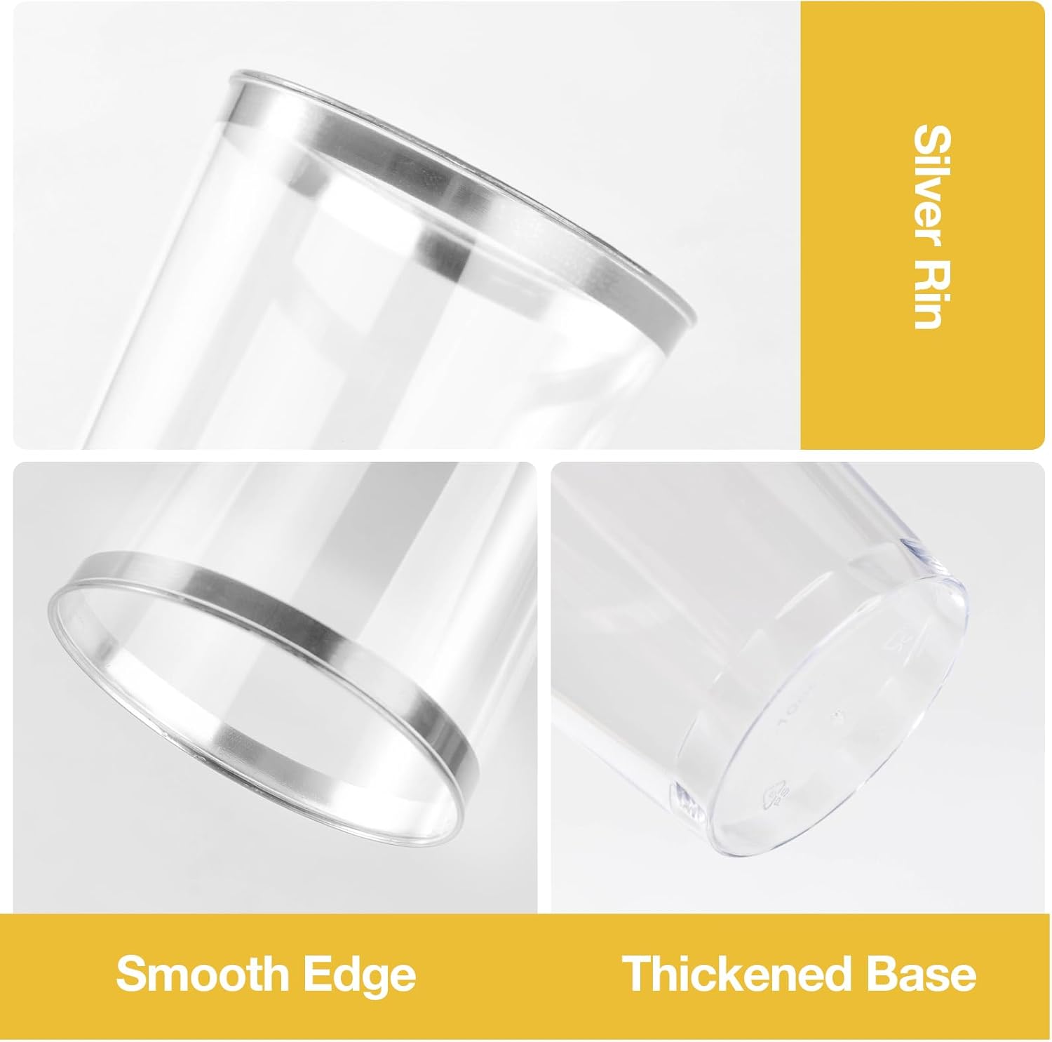 Goodluck 200PCS 14oz Silver Plastic Cups for Parties