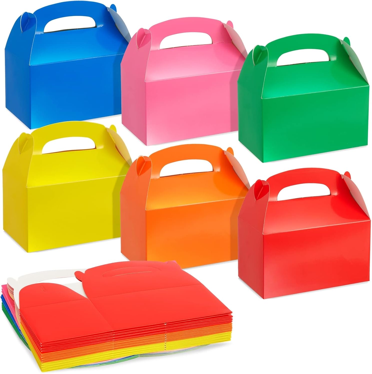 BLUE PANDA 24 Pack Rainbow Gable Boxes for Party Favors