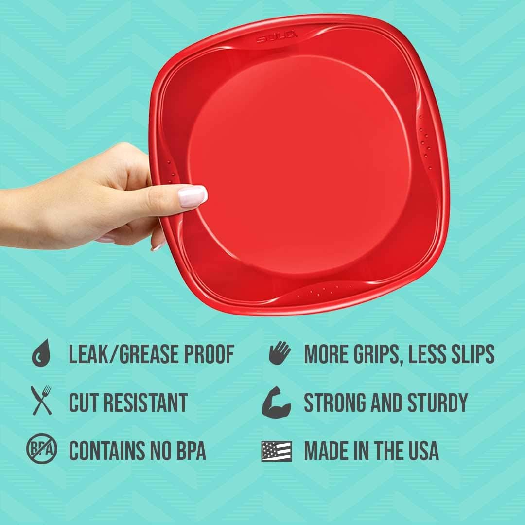 SOLO Red Plastic Plates 10in 30 Count Pack of 4