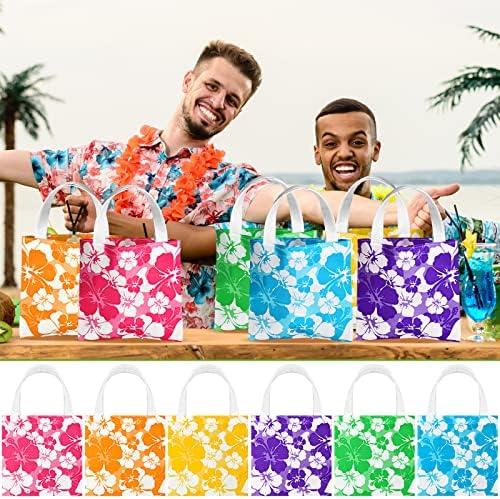 Teling 24 Pcs Hawaiian Party Favor Bags with Handle