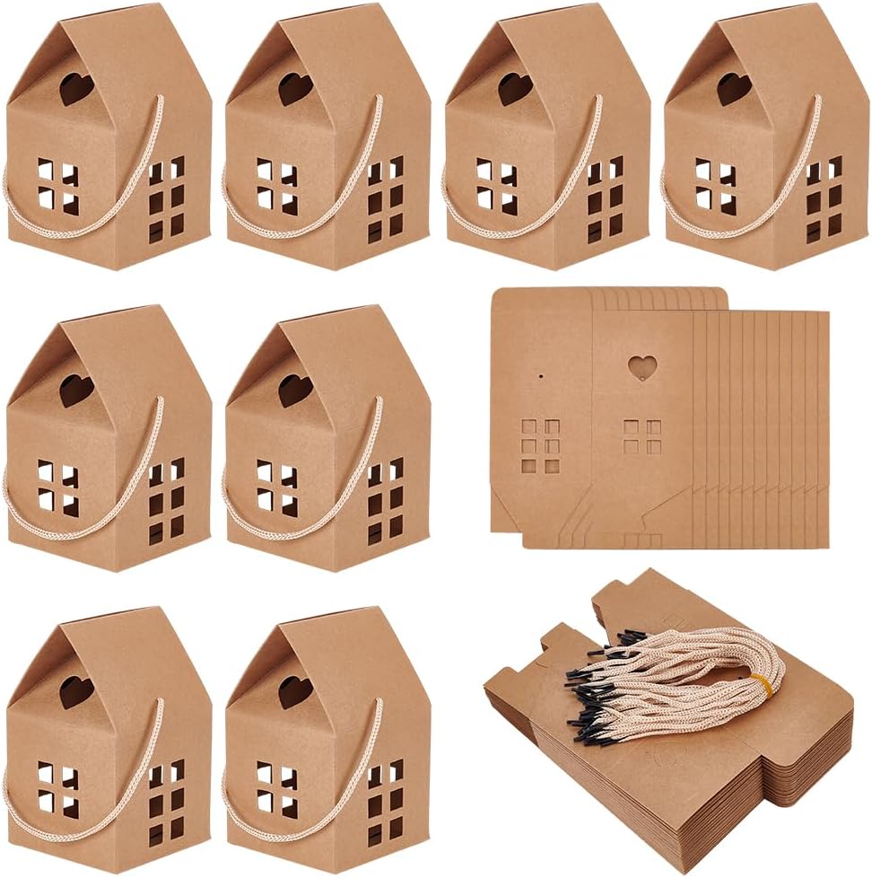 BENECREAT 30Pcs House Shaped Gift Boxes for Wedding and Birthday