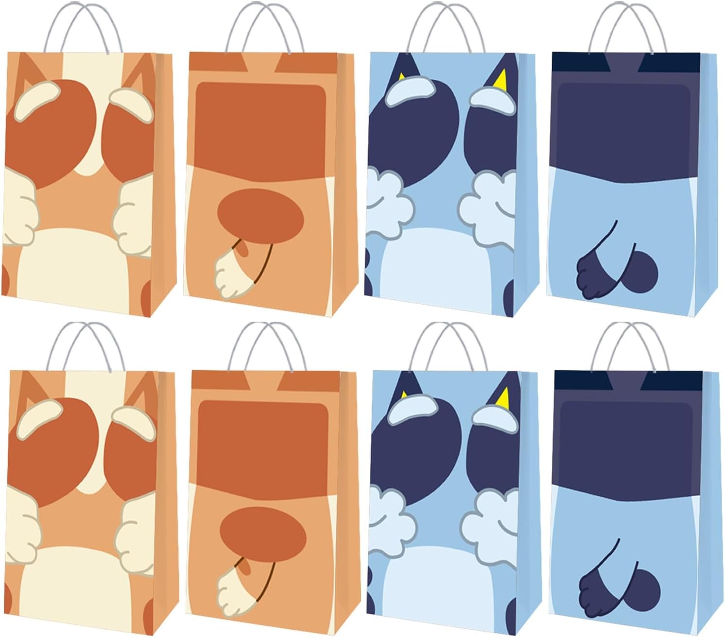Adikoo Blue Dog Gift Bags 20 Pack for Birthday Party Supplies