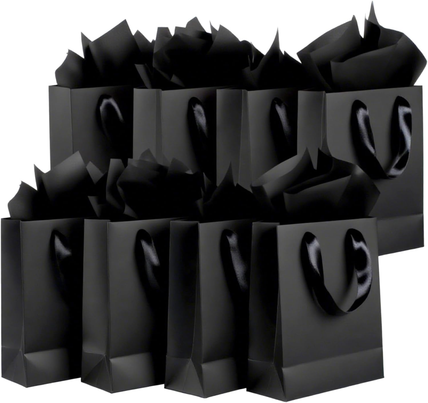 SHIPKEY 10 Pack Small Black Gift Bags