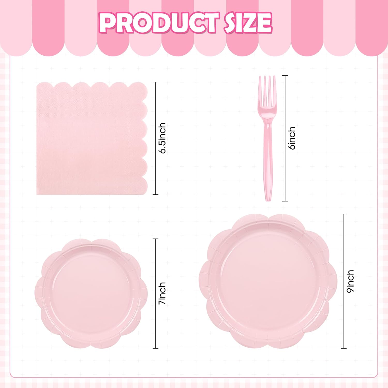 96 Pcs Pink Paper Plates and Napkins Set for 24 Guests