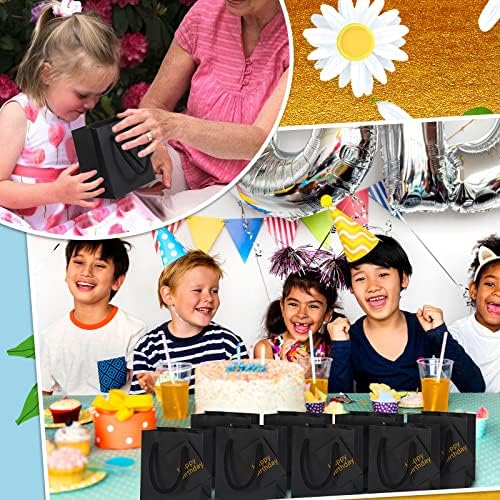 Sherr 100 Pack Mini Gift Bags with Handles Black