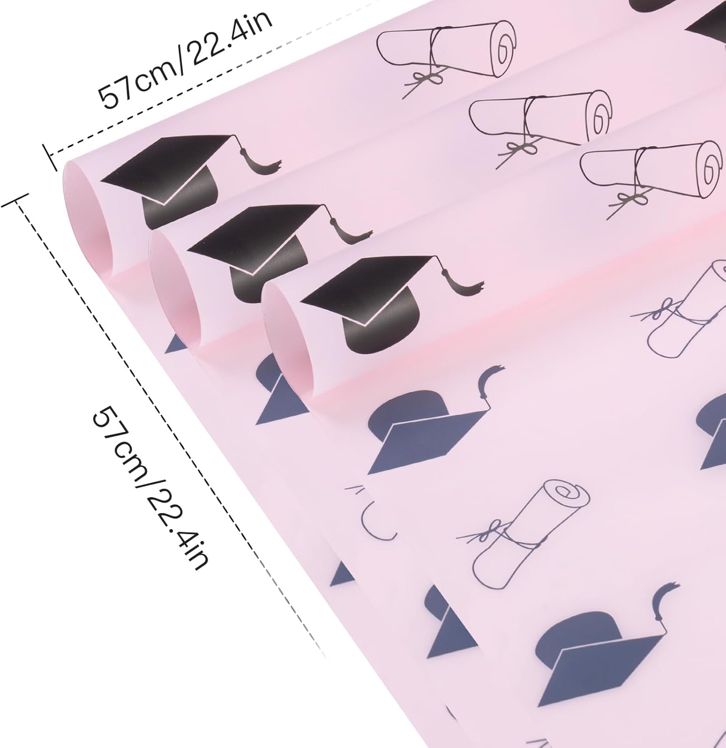 WRAPAHOLIC 20 Sheets Flower Wrapping Paper Pink Bachelors Hat 224x224 Inch
