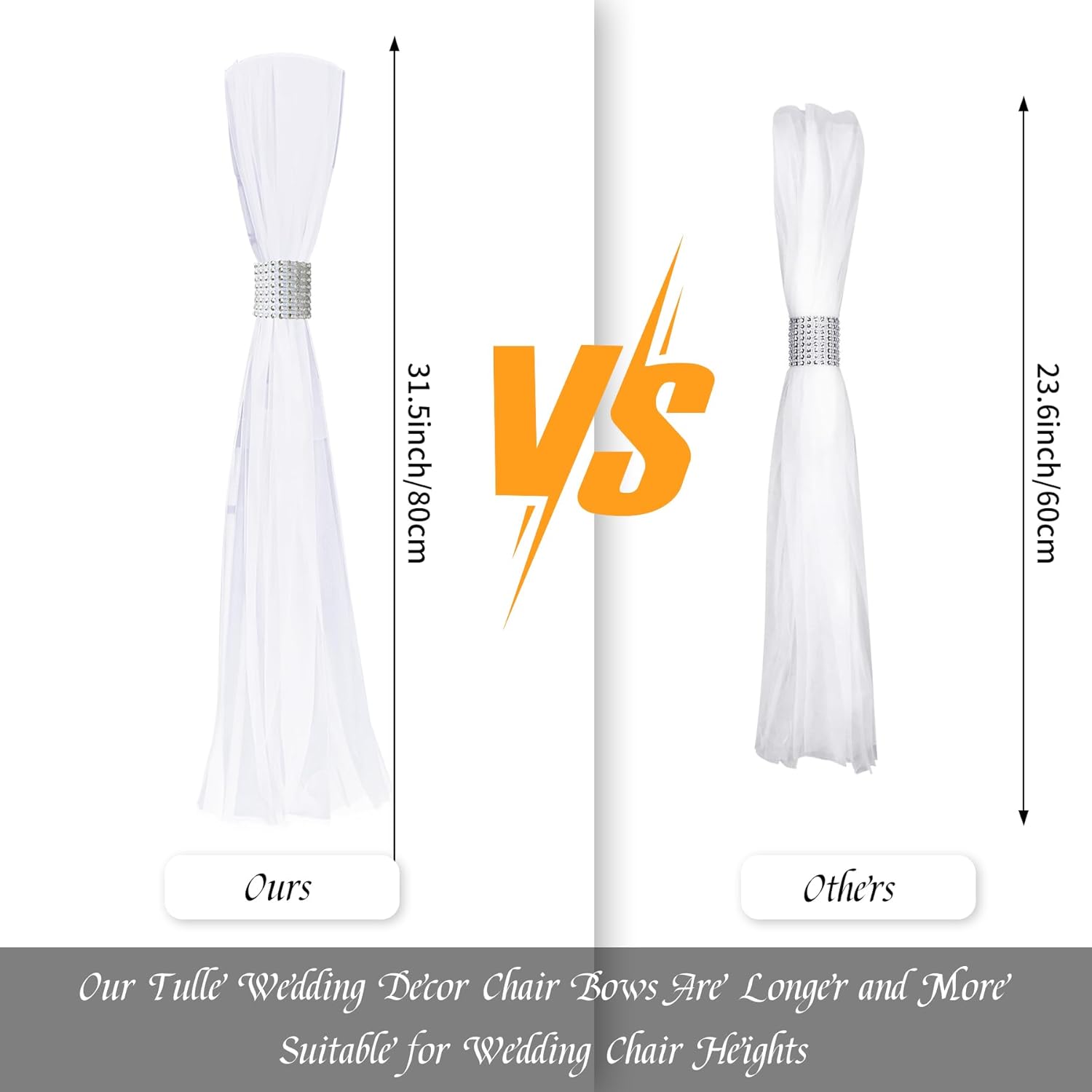 26 Piece White Pew Bows Set with Silver Rhinestone Decorations