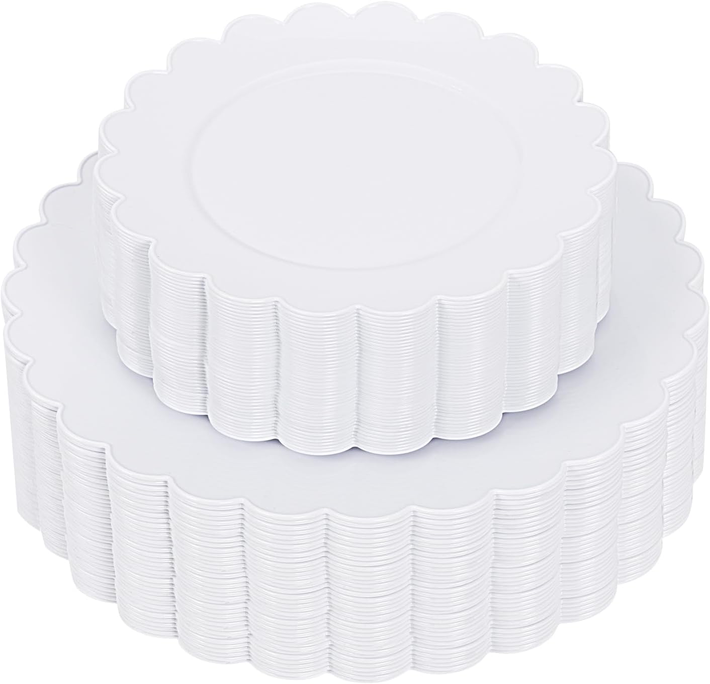 Supernal 100pcs White Plastic Plates for Birthday Wedding Parties