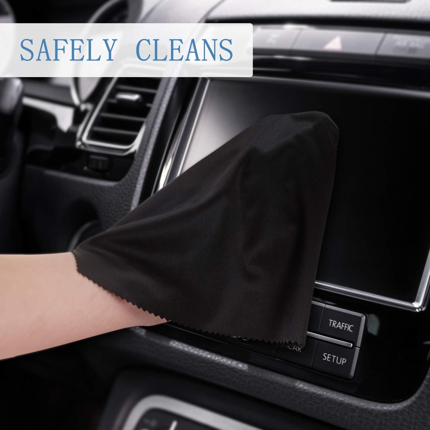 Frienda 12 Pack Oversized Microfiber Glass Cloths 12x12 Inch