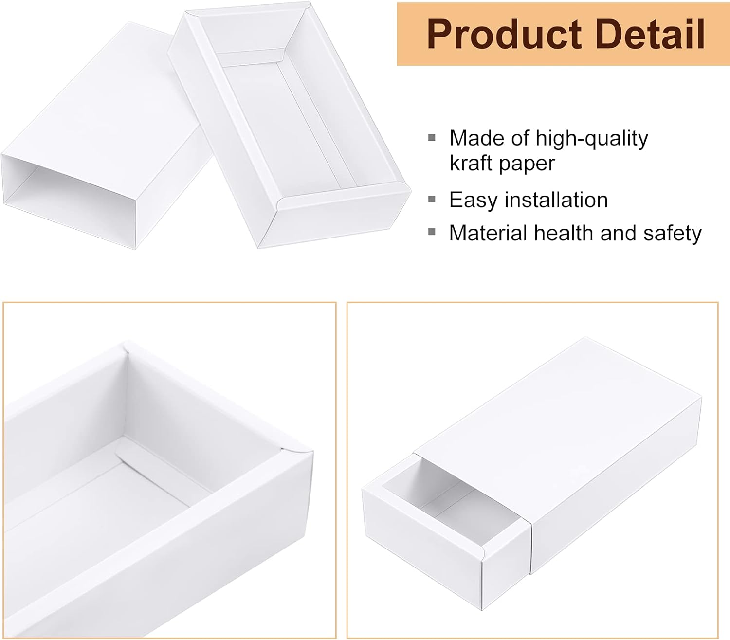 Zonon 30 Piece Kraft Paper Drawer Boxes for Gifts