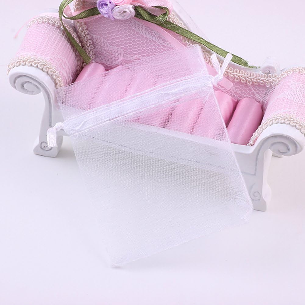 Wudygirl 100pcs Organza Gift Bags 4x6 with Drawstring