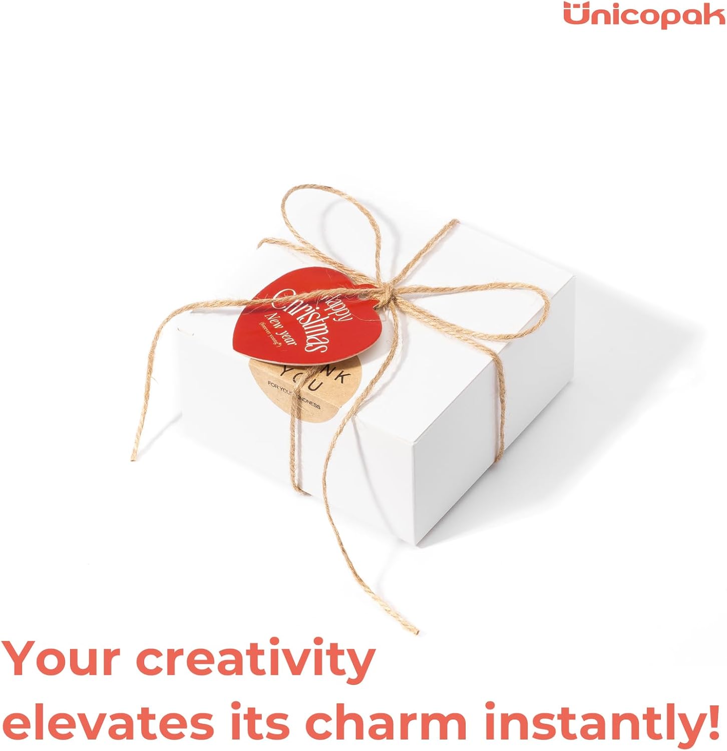 UnicoPak 20 Pack White 4x4x2 Gift Boxes