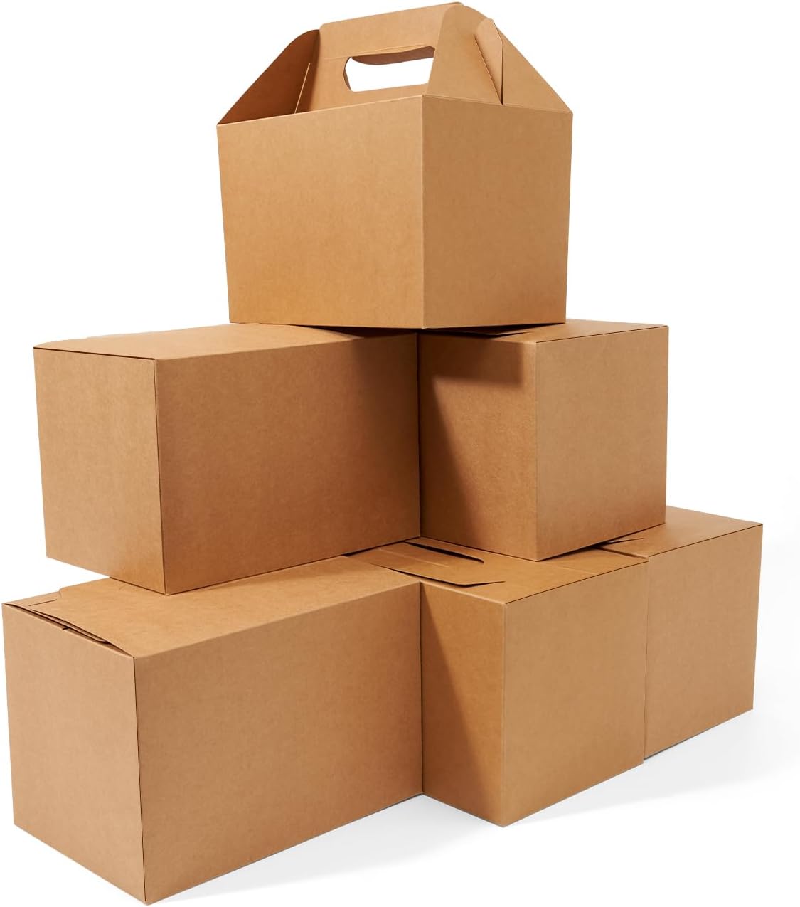 Happyhiram 10-Pack Large Gable Boxes Brown