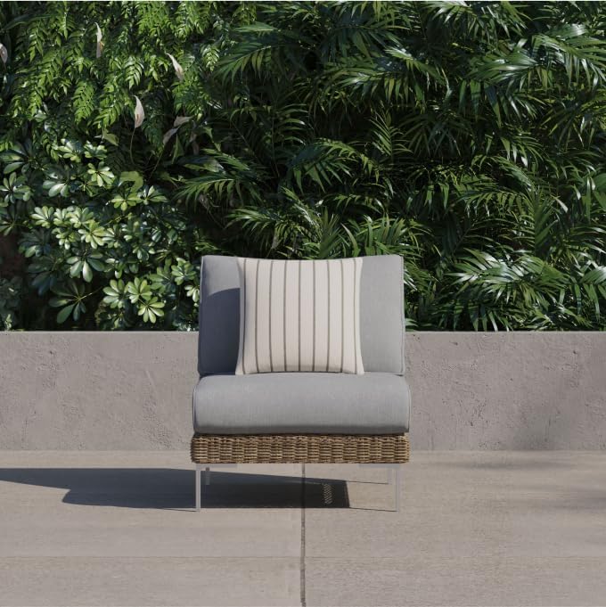 Outer Outdoor Throw Pillow - Palisades Gray Stripe 18x18