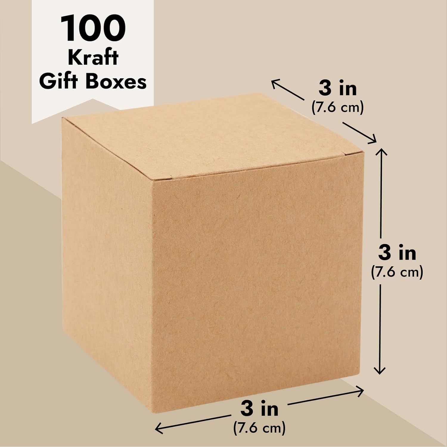 Juvale 100 Pack Brown 3x3x3 Inch Gift Boxes with Lids