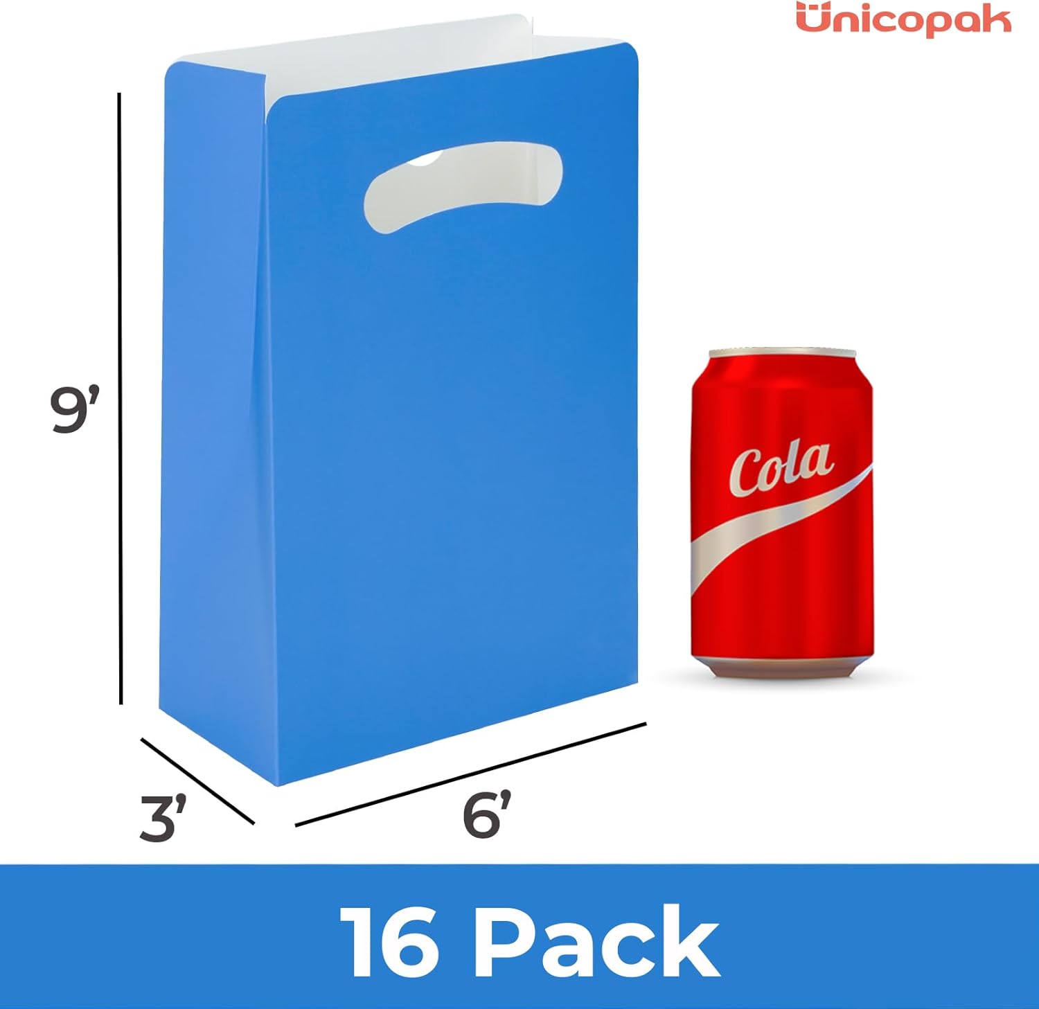UnicoPak 16 Pack Blue Party Favor Bags for Birthday