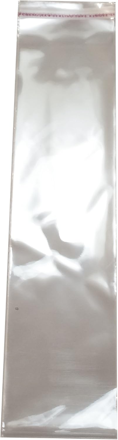 100pcs Extra Long Clear Food Safe Cellophane Bags 3x12 Inches